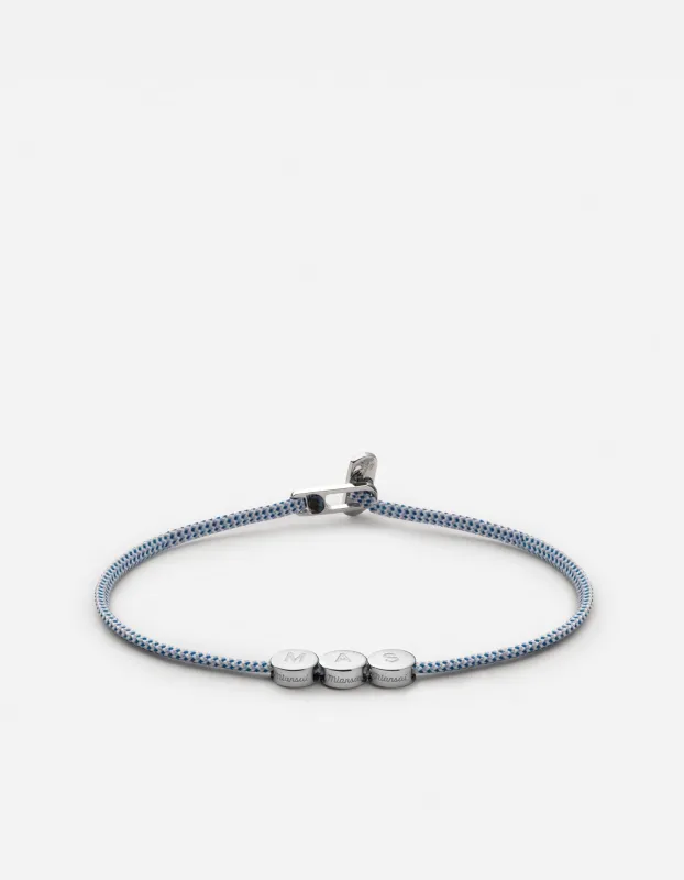 Type Metric 2.5mm Rope Bracelet, Sterling Silver/Light Blue sold by Miansai