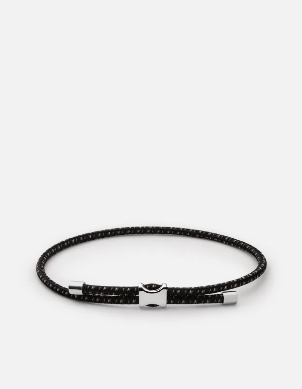 Orson Pull Bungee Rope Bracelet, Sterling Silver / Black/Brown sold by Miansai