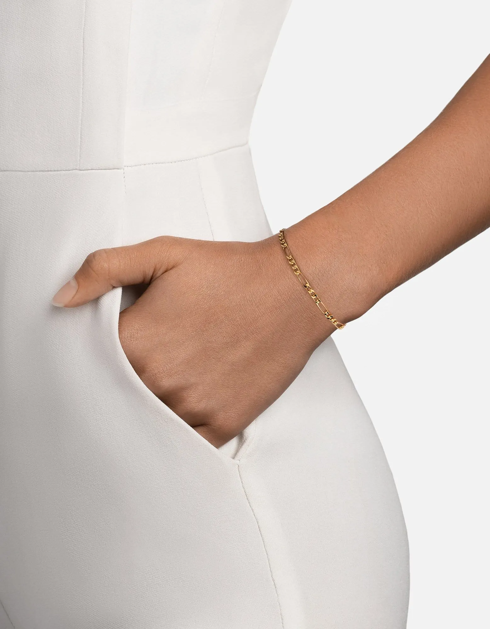 3mm Figaro Chain Bracelet, Gold Vermeil sold by Miansai product image thumbnail 3