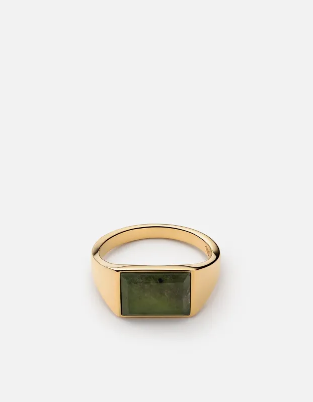 Lennox Jasper Ring, Gold Vermeil sold by Miansai