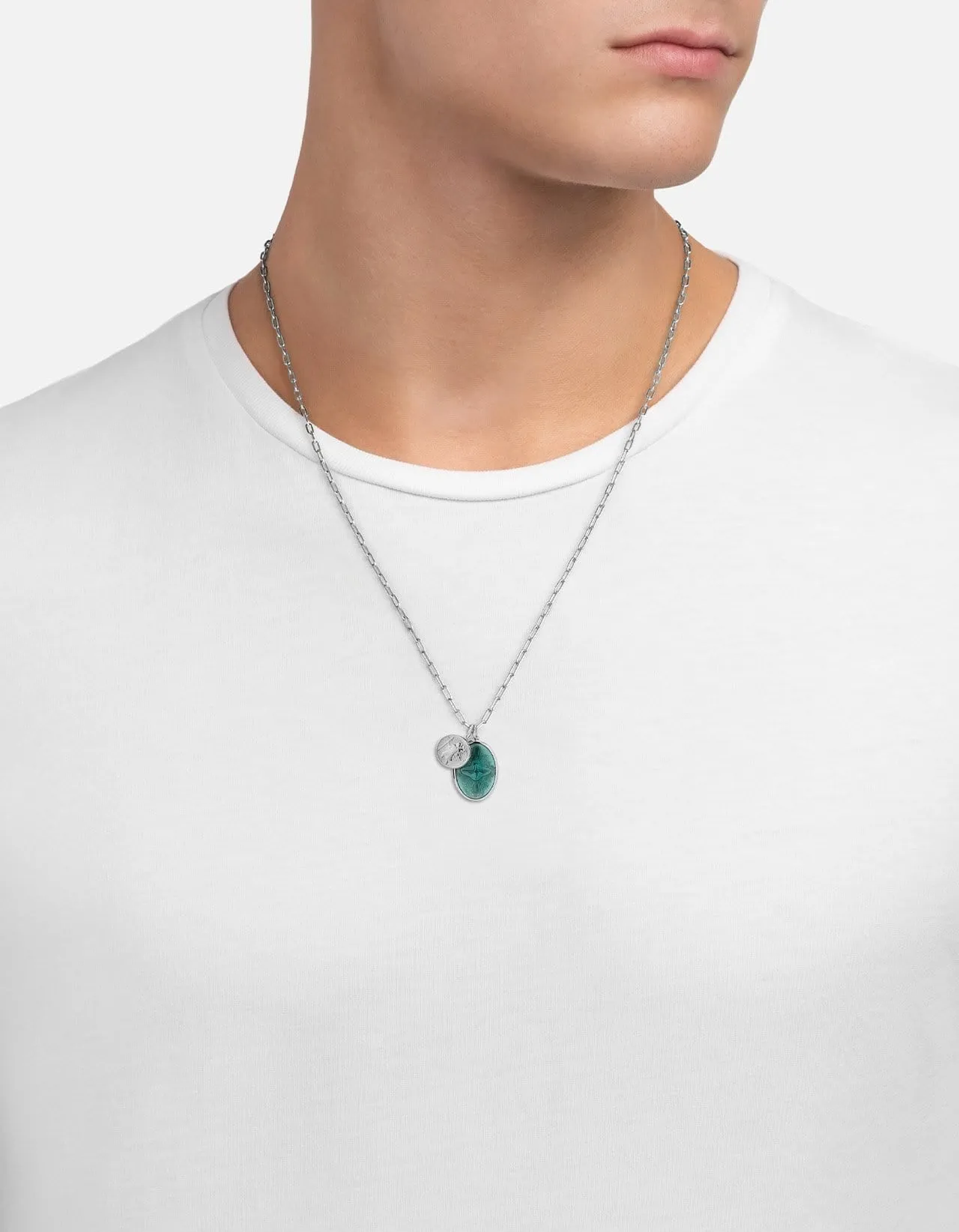 Mini Dove Cable Chain Necklace, Sterling Silver/Teal sold by Miansai product image thumbnail 3