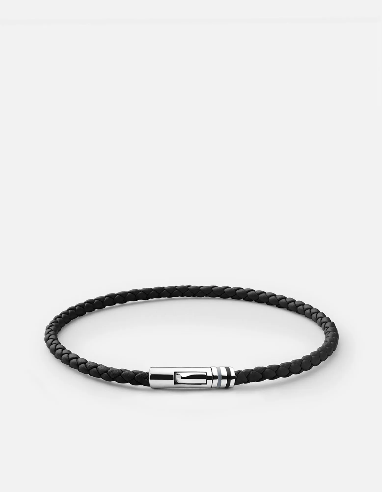Juno Leather Bracelet, Sterling Silver / Black sold by Miansai