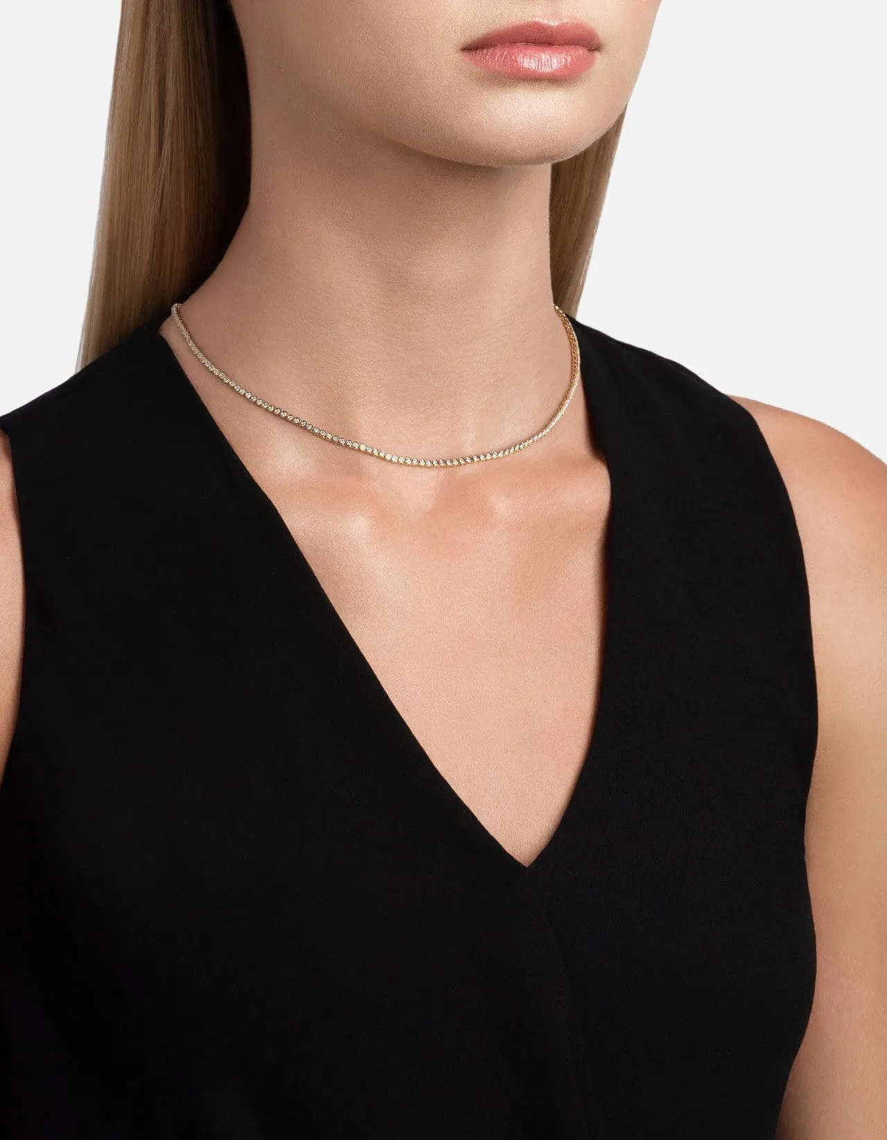 Century Round Choker, 14k Gold Pavé sold by Miansai product image thumbnail 3