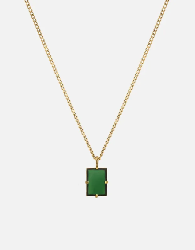 Lennox Necklace, Gold Vermeil/Green sold by Miansai