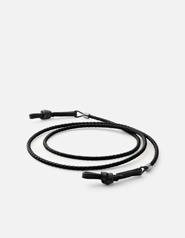 Nexus Braided Leather Sunglass Cord, Sterling Silver sold by Miansai