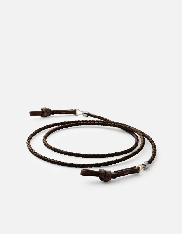 Nexus Braided Leather Sunglass Cord, Sterling Silver sold by Miansai