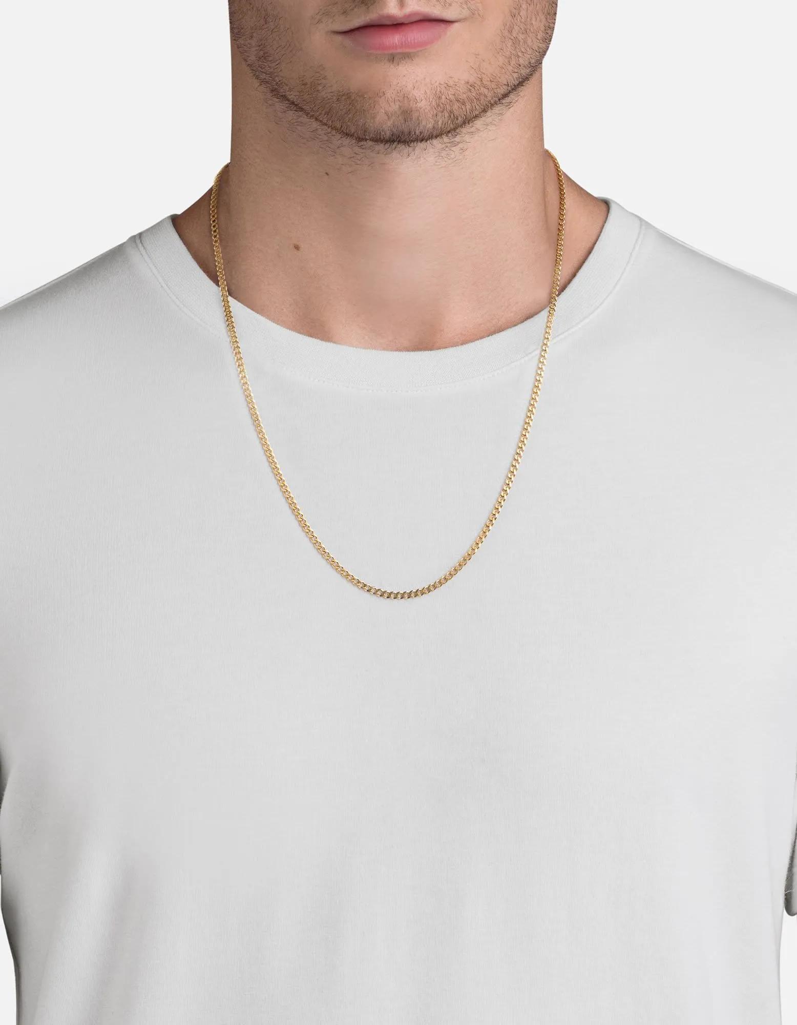 3mm Cuban Chain Necklace, 14k Matte Gold sold by Miansai product image thumbnail 3