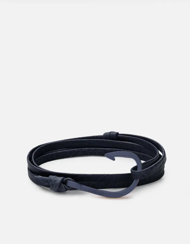 Hook Leather, Navy Blue made by Miansai