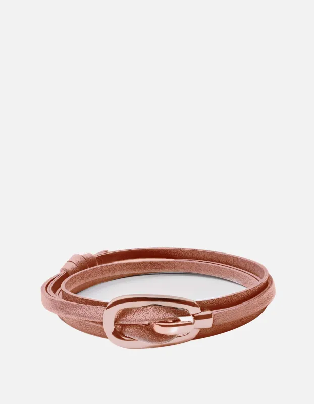 New Gamle Leather Bracelet, Rose Plated sold by Miansai
