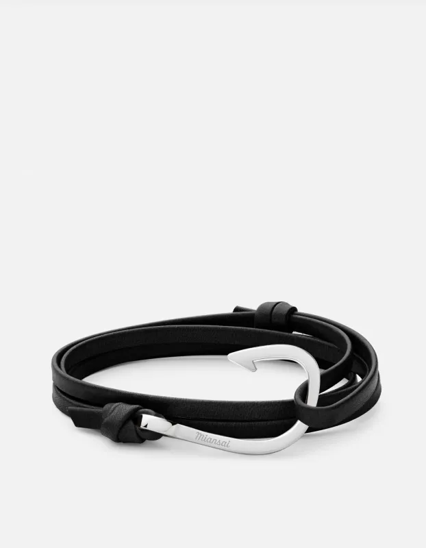 Hook Leather Bracelet, Silver sold by Miansai