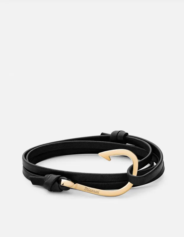 Hook Leather Bracelet, Gold sold by Miansai