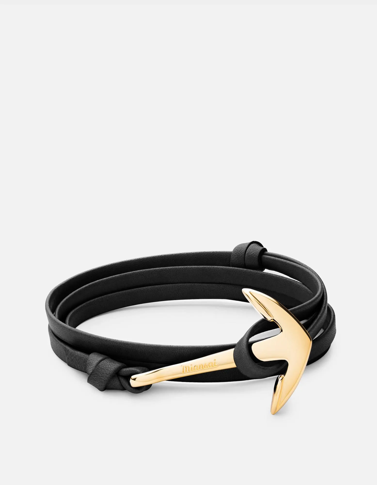 Anchor Leather Bracelet, Gold sold by Miansai