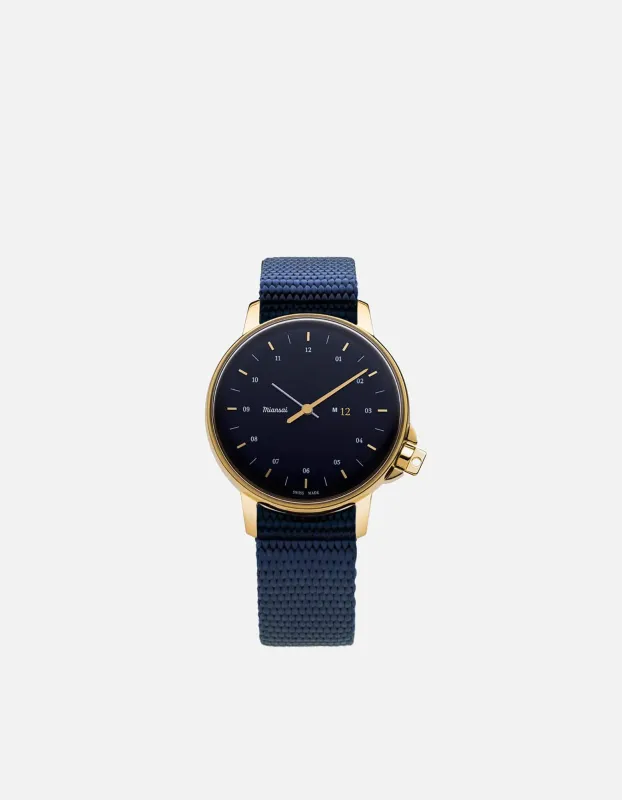 M12 Swiss Gold|Navy Navy Blue Nylon sold by Miansai