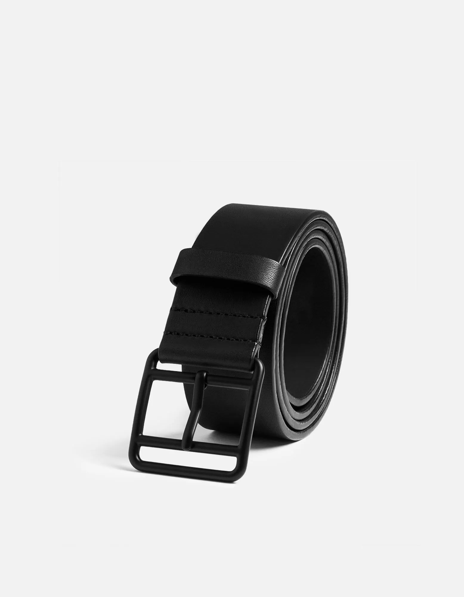 Black Leather Belt, Noir Buckle sold by Miansai