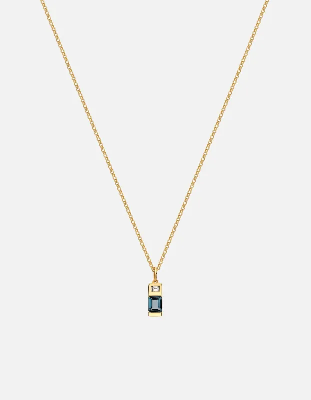 Everett London Blue Topaz Necklace, Gold Vermeil/Baguette Sapphire sold by Miansai