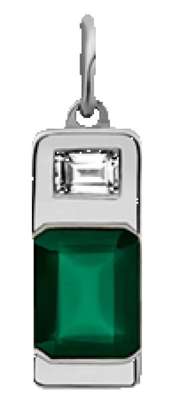 Everett Quartz Pendant, Sterling Silver w/Baguette Sapphire sold by Miansai