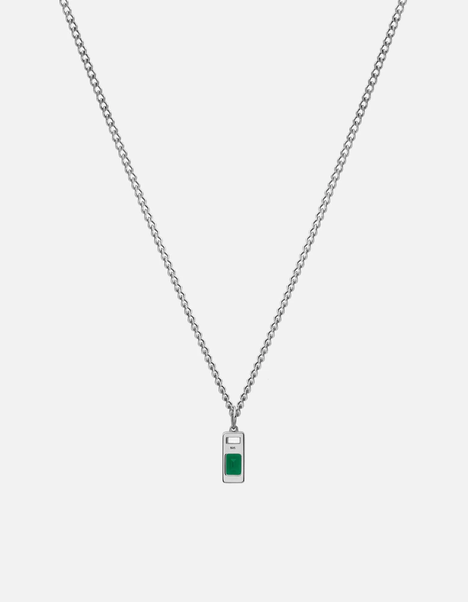 Everett Agate Necklace, Sterling Silver/Baguette Sapphire sold by Miansai product image thumbnail 2