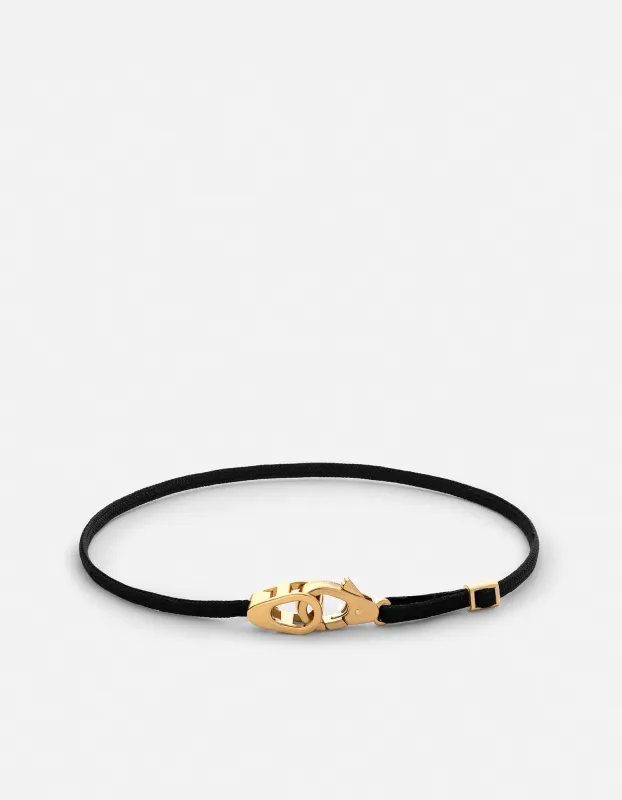 Caden Pull Bracelet, Gold Vermeil/Black sold by Miansai