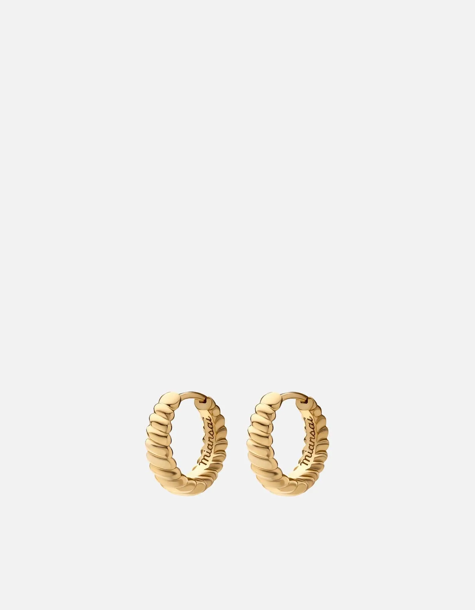 Thalia Huggie Earrings, Gold Vermeil sold by Miansai