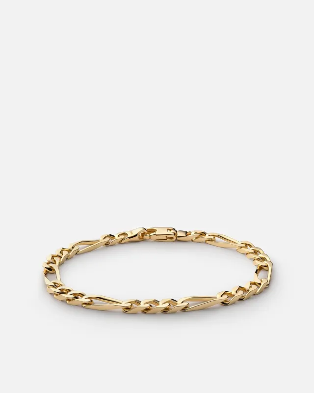 5mm Figaro Chain Bracelet, Gold Vermeil sold by Miansai