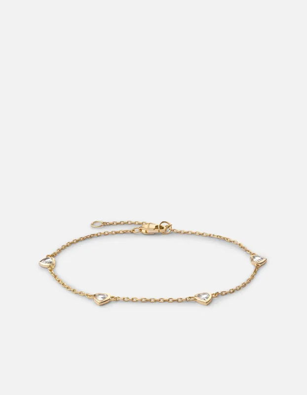 Amore Topaz Heart Bracelet, Gold Vermeil sold by Miansai
