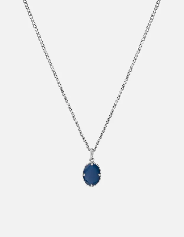 Portal Necklace, Sterling Silver/Blue made by Miansai