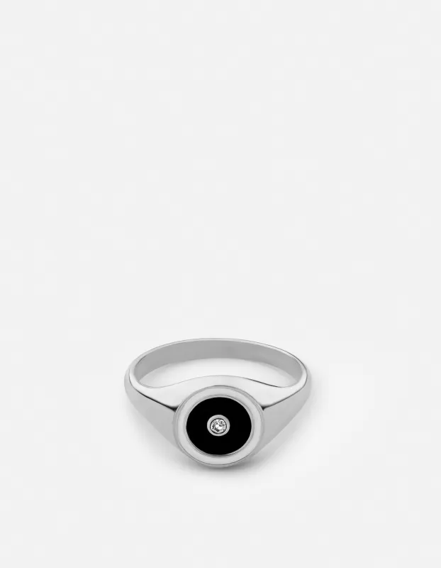 Opus Sapphire Ring, Sterling Silver/Black sold by Miansai