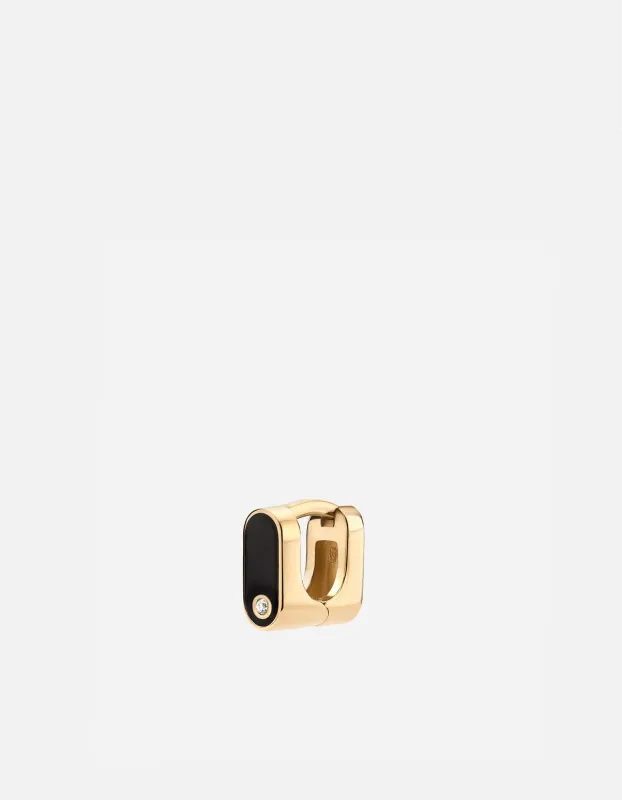 Tyson Sapphire Huggie Earring, Gold Vermeil/Black sold by Miansai