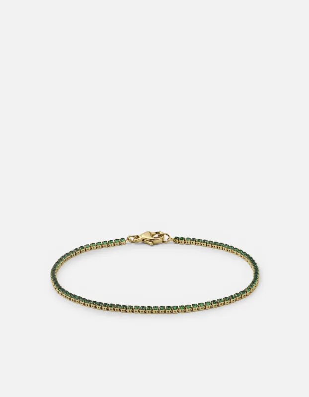 Mirai Micro Tennis Bracelet, Gold Vermeil/Emeralds sold by Miansai