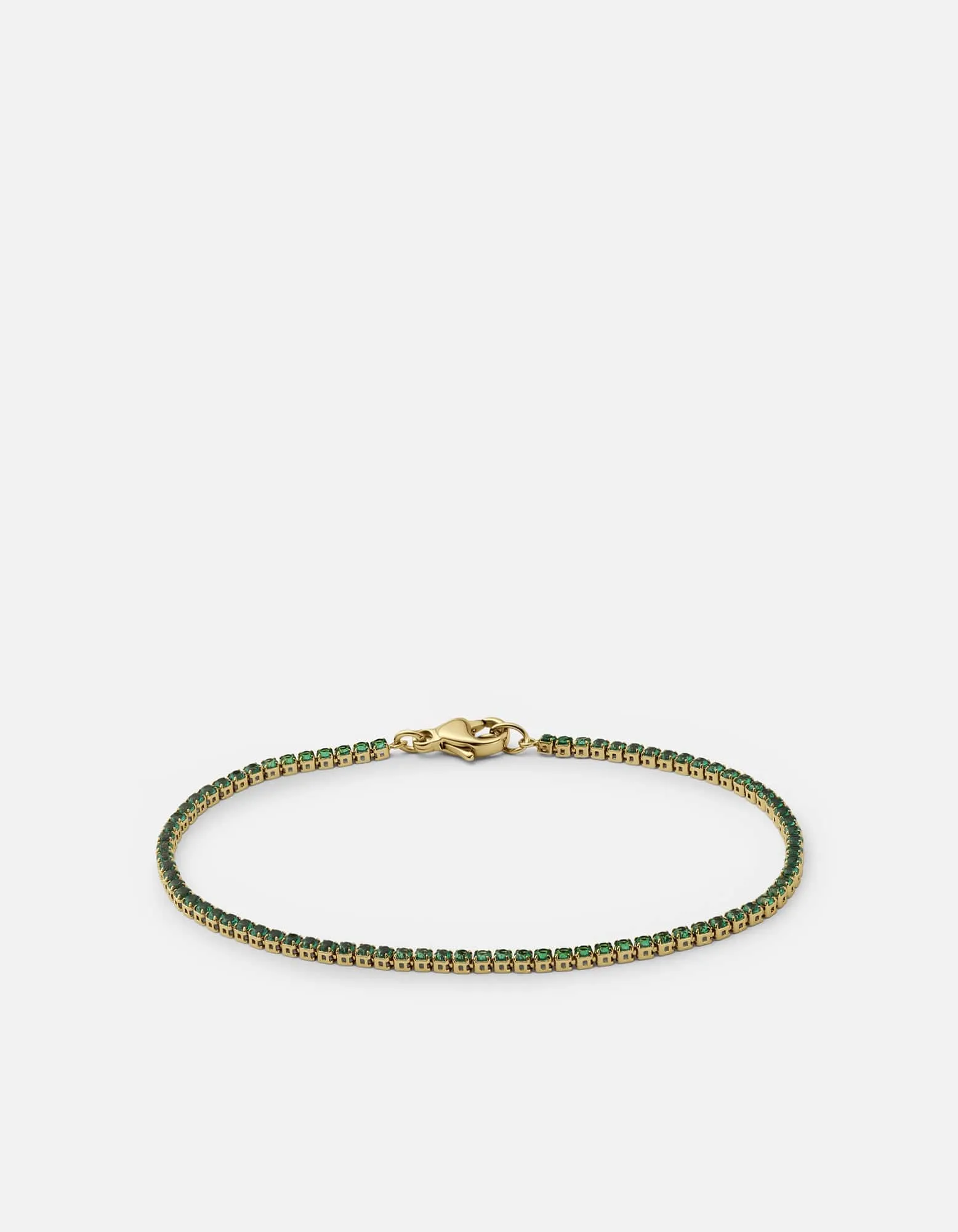 Mirai Micro Tennis Bracelet, Gold Vermeil/Emeralds sold by Miansai