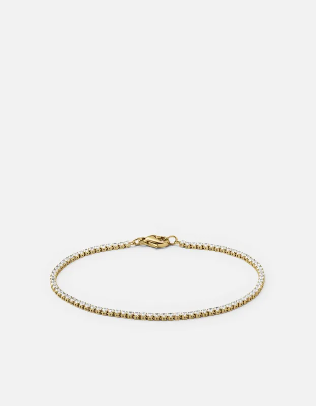 Mirai Micro Tennis Bracelet, Gold Vermeil/Topaz sold by Miansai