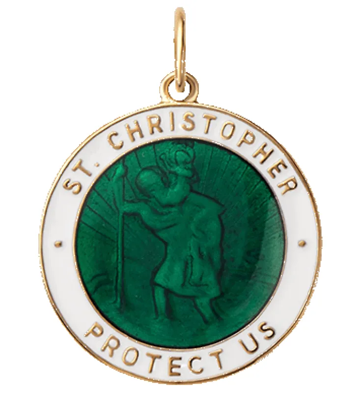Saint Christopher Surf Pendant w/Enamel, Gold Vermeil sold by Miansai