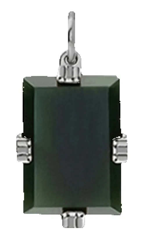 Lennox Pendant w/ Green Agate Stone, Sterling Silver sold by Miansai