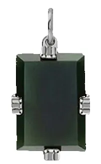 Lennox Pendant w/ Green Agate Stone, Sterling Silver sold by Miansai