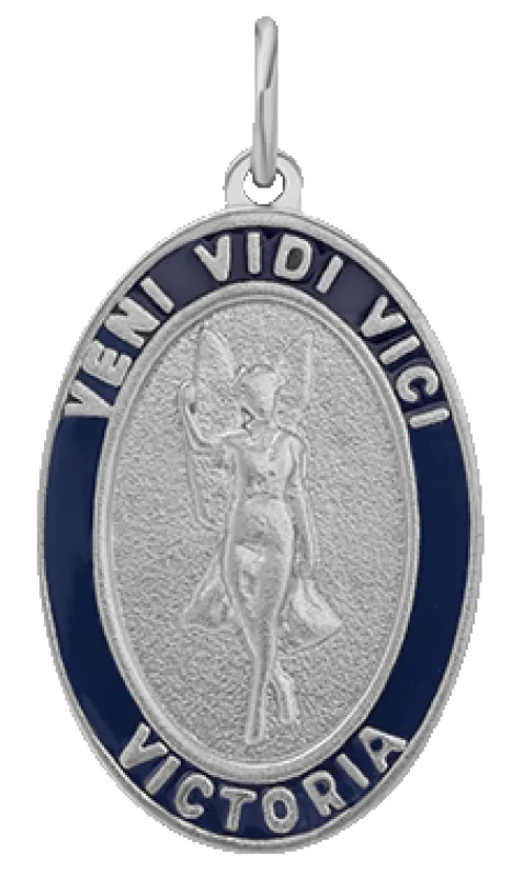 Victoria Pendant, Sterling Silver w/Navy Blue Enamel sold by Miansai