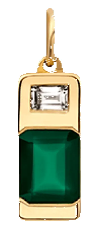 Everett Quartz Pendant, Gold Vermeil w/Baguette Sapphire sold by Miansai