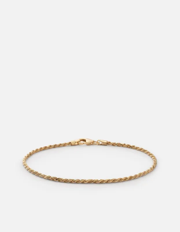 1.8mm Rope Chain Bracelet, Gold Vermeil sold by Miansai