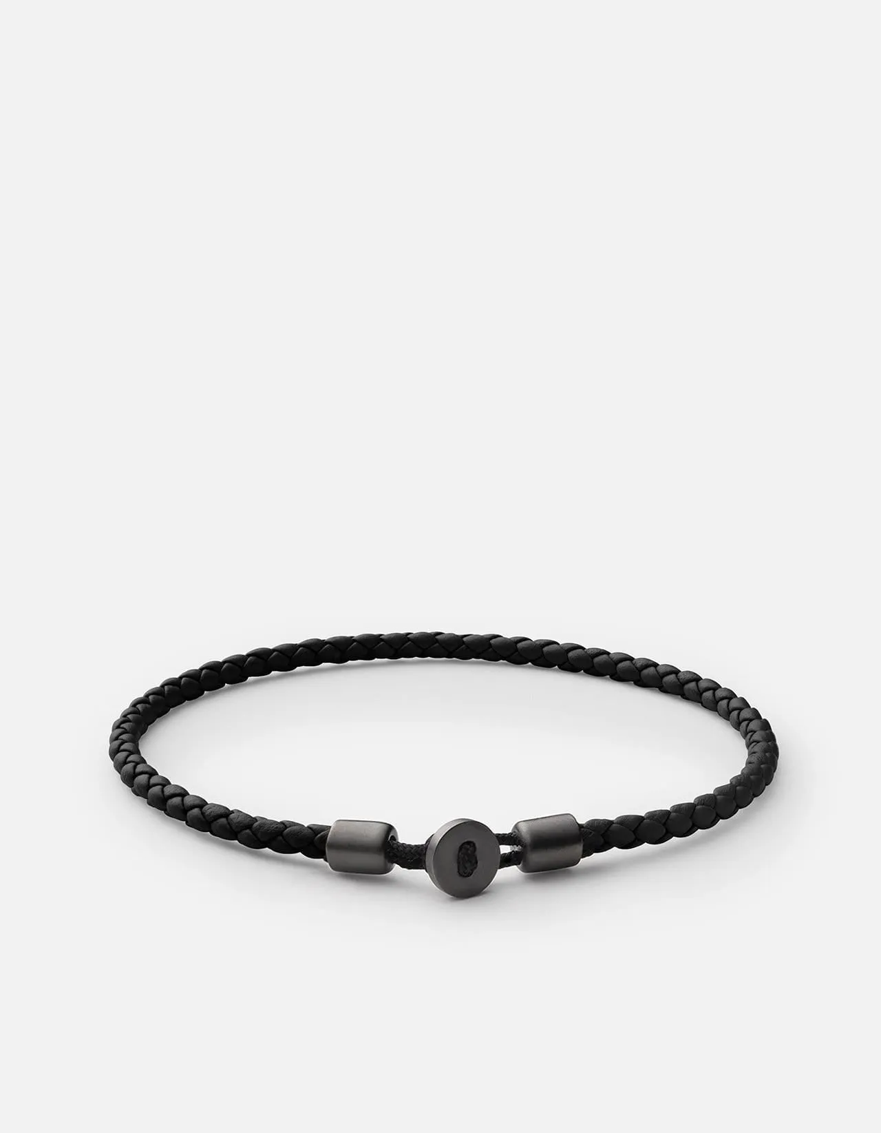 Nexus Leather Bracelet, Matte Black Rhodium sold by Miansai