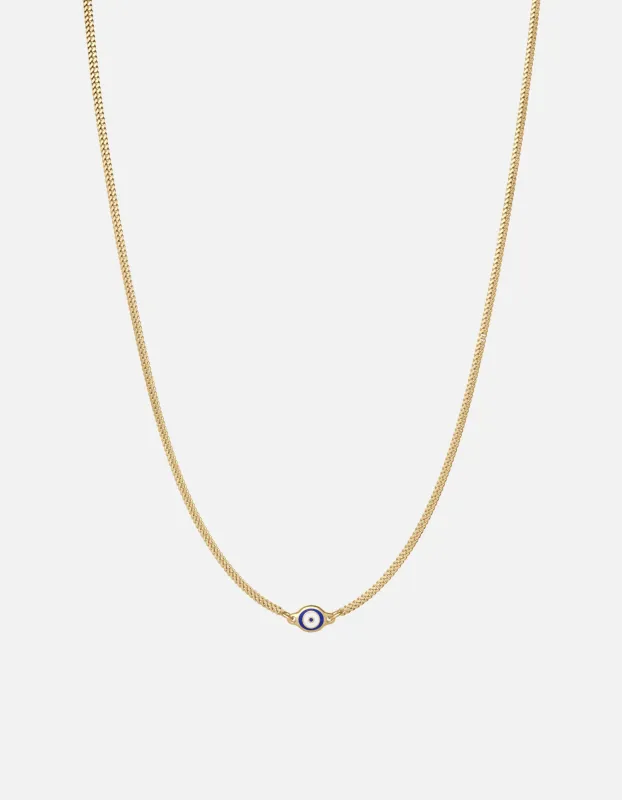 Single Blue Eye Necklace, Gold Vermeil w/Enamel sold by Miansai