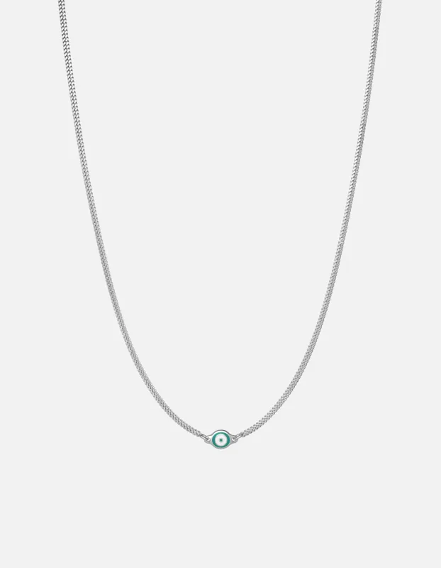 Single Green Eye Necklace, Sterling Silver w/Enamel sold by Miansai