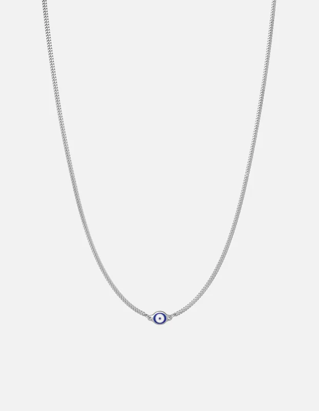 Single Blue Eye Necklace, Sterling Silver w/Enamel sold by Miansai