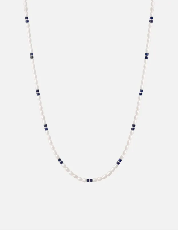 Cash Lapis Pearl Necklace, Sterling Silver sold by Miansai