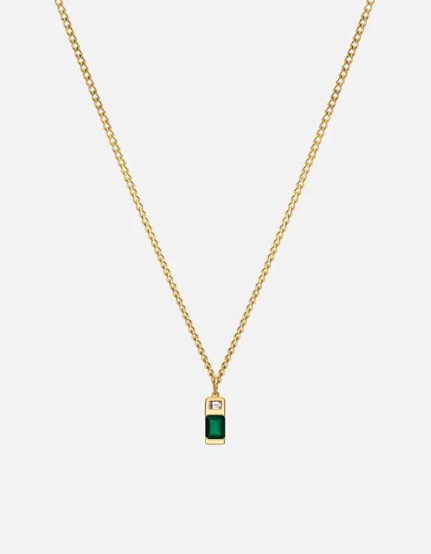 Everett Quartz Necklace, Gold Vermeil/Baguette Sapphire sold by Miansai