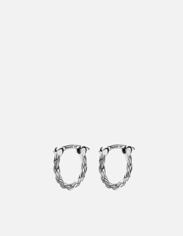 Slim Rope Huggie Earrings, Sterling Silver sold by Miansai
