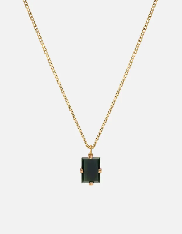 Lennox Green Agate Necklace, Gold Vermeil sold by Miansai