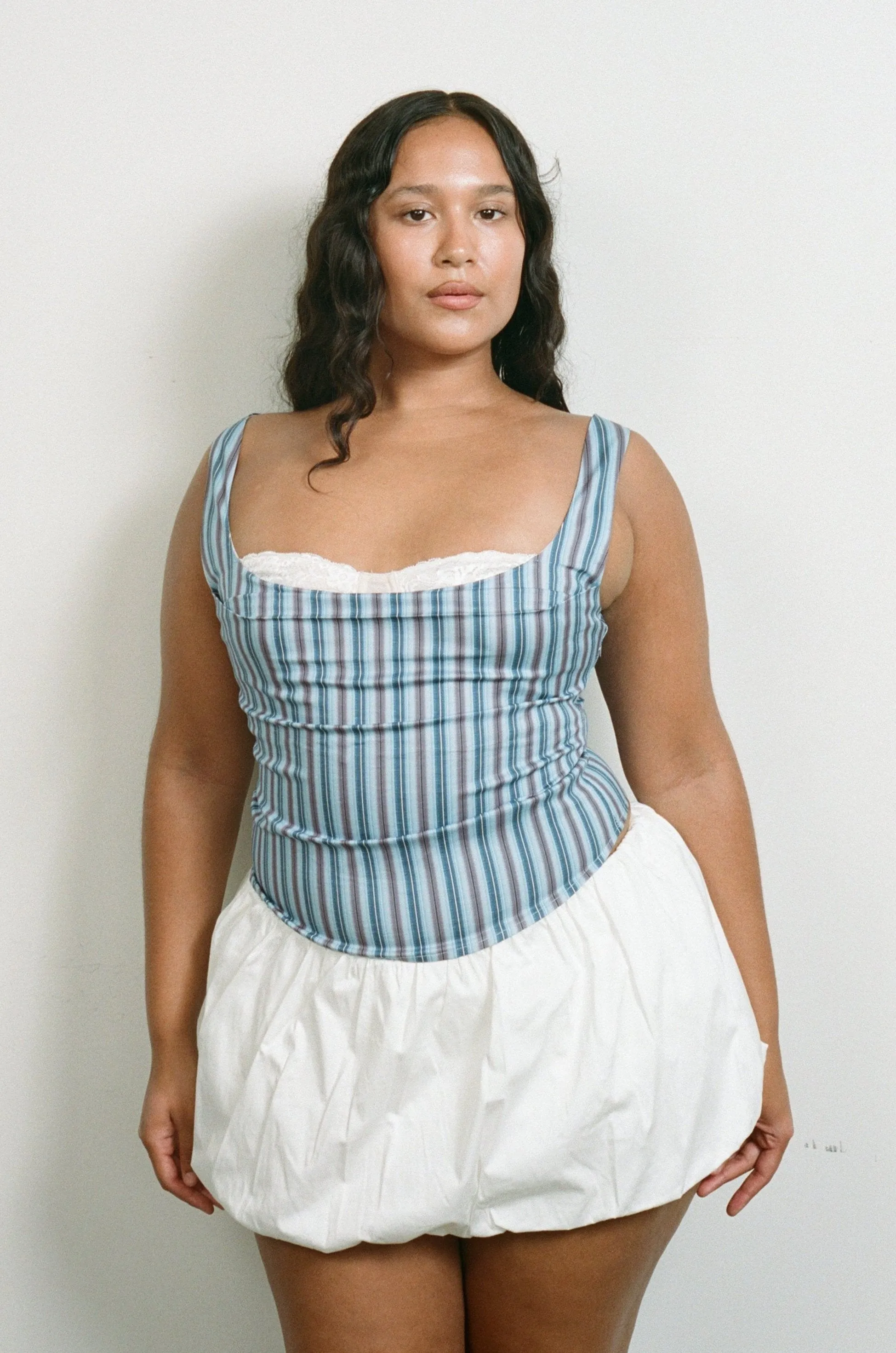 BOBBY CORSET - BLUE STRIPE sold by Miaou