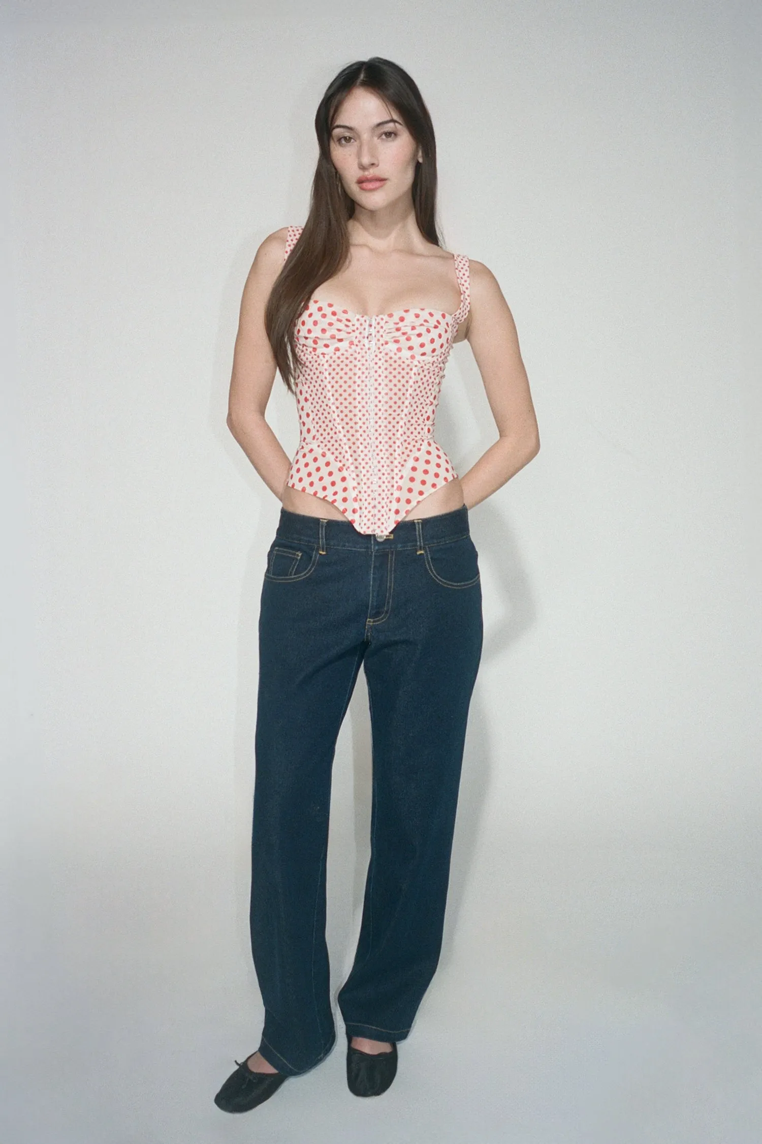 DEVILLE CORSET - WHITE POLKA DOT sold by Miaou product image thumbnail 4