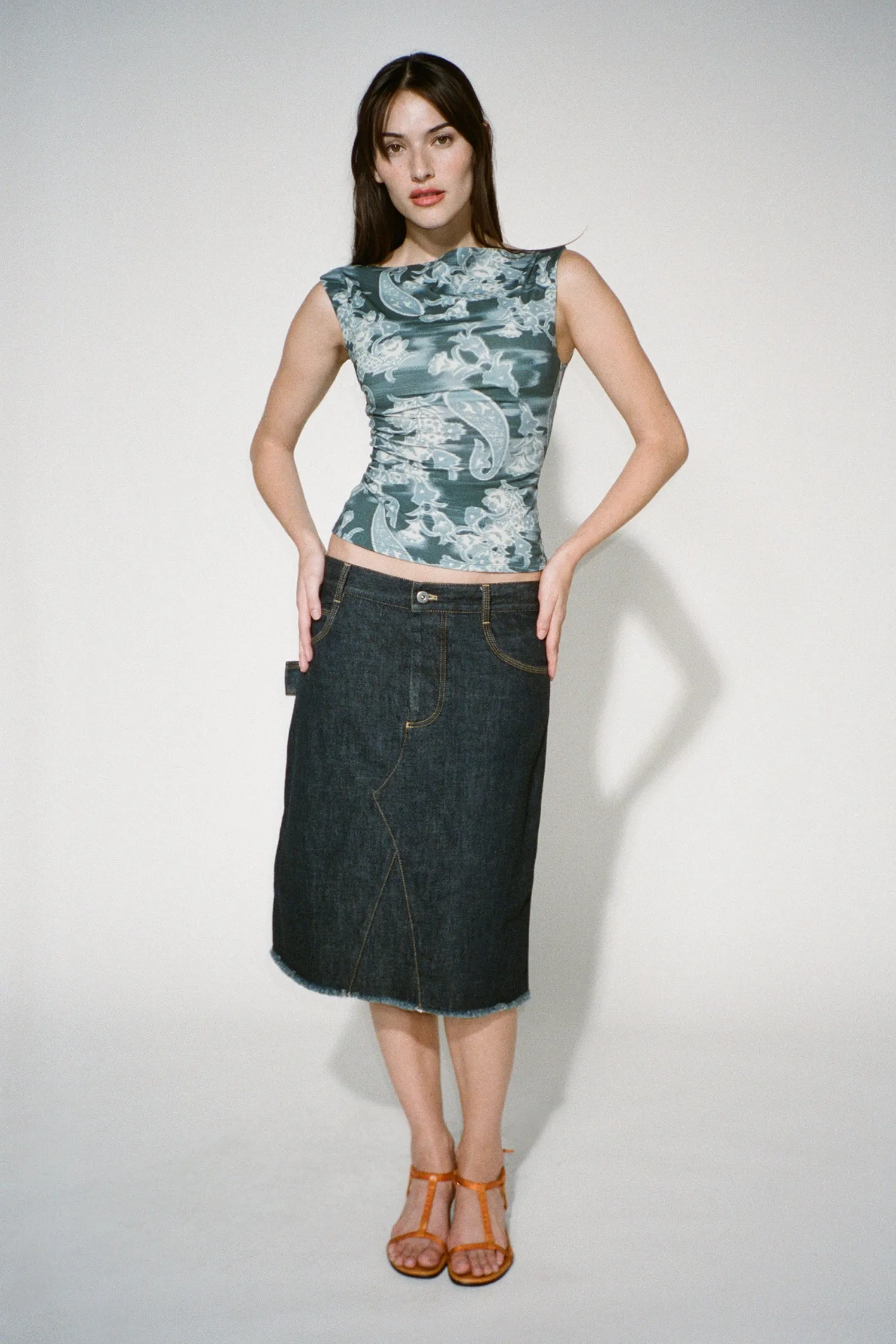 LANI TOP - MEDAN PAISLEY BLUE sold by Miaou product image thumbnail 3