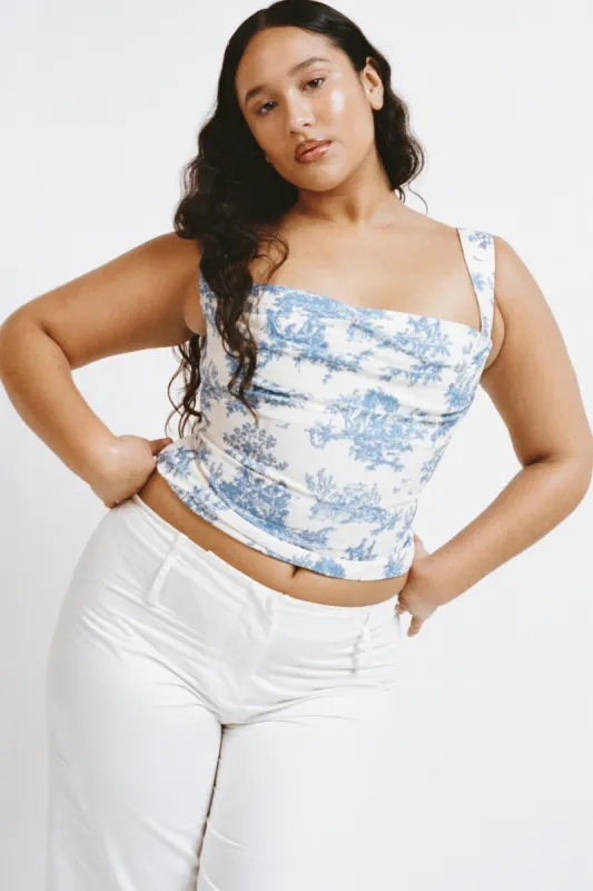 IMOGENE CORSET - BLUE TOILE sold by Miaou