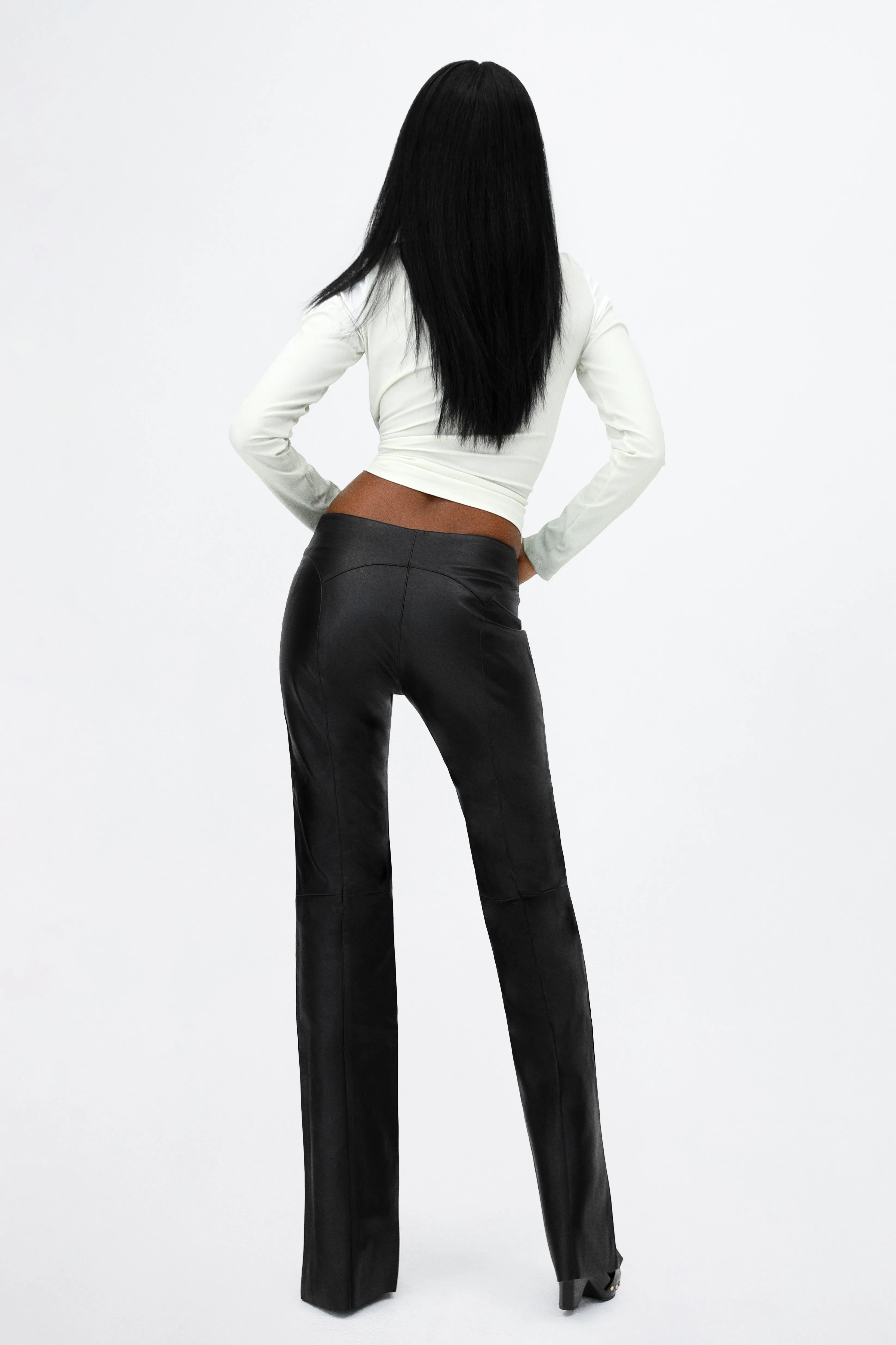 ELEMENT LACE UP PANT - BLACK VEGAN LEATHER sold by Miaou product image thumbnail 3